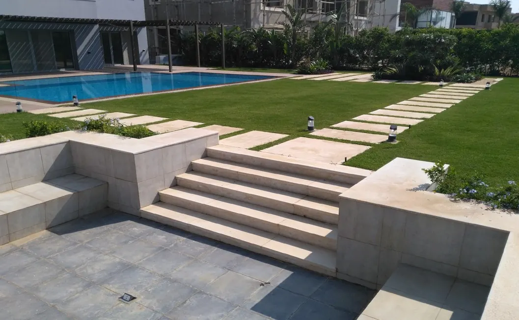 Luxury landscaped compound designed by Vision Landscape Co.